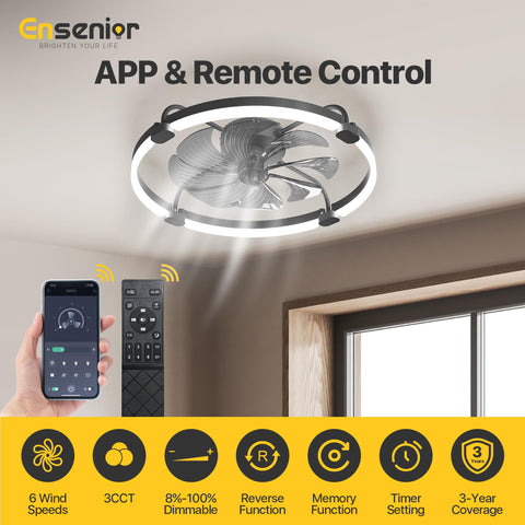 Ensenior app control interface with remote for easy adjustments