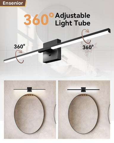 Ensenior vanity light 2700K 5CCT offering warm mood lighting