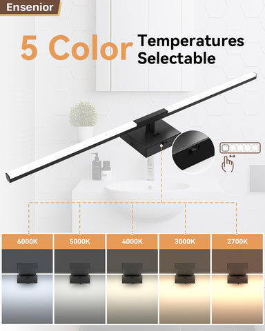 Ensenior vanity light 3000K 5CCT for neutral daylight ambiance