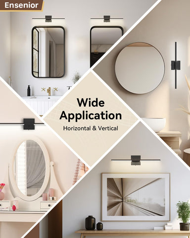 Ensenior black bar vanity light adds modern flair to your bathroom.
