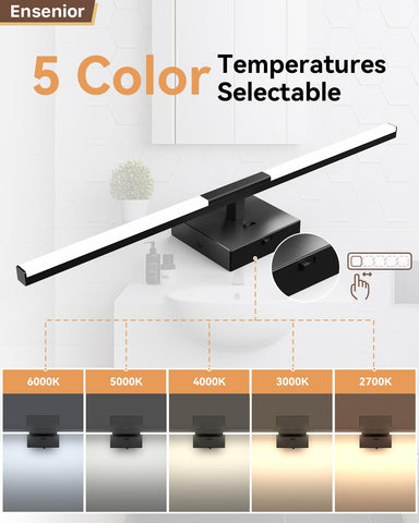 Ensenior easy-install vanity light with simple hardwired setup.