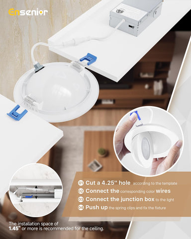 Ensenior easy install recessed light kit with template for quick setup.