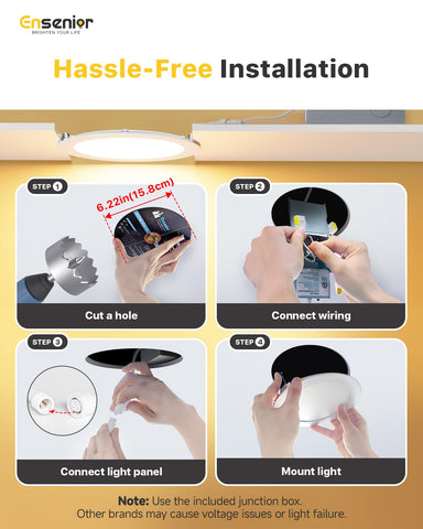 Ensenior easy-install-template aids precise hole cutting for clean installation.