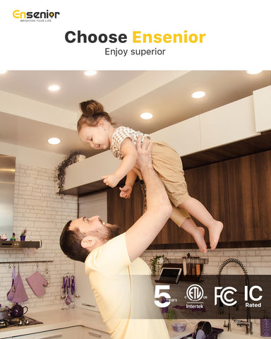 Ensenior easy-installation recessed light takes just three steps to install.