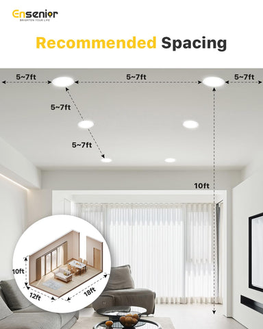 Ensenior damp-rated recessed light ideal for moisture-prone spaces and above showers.