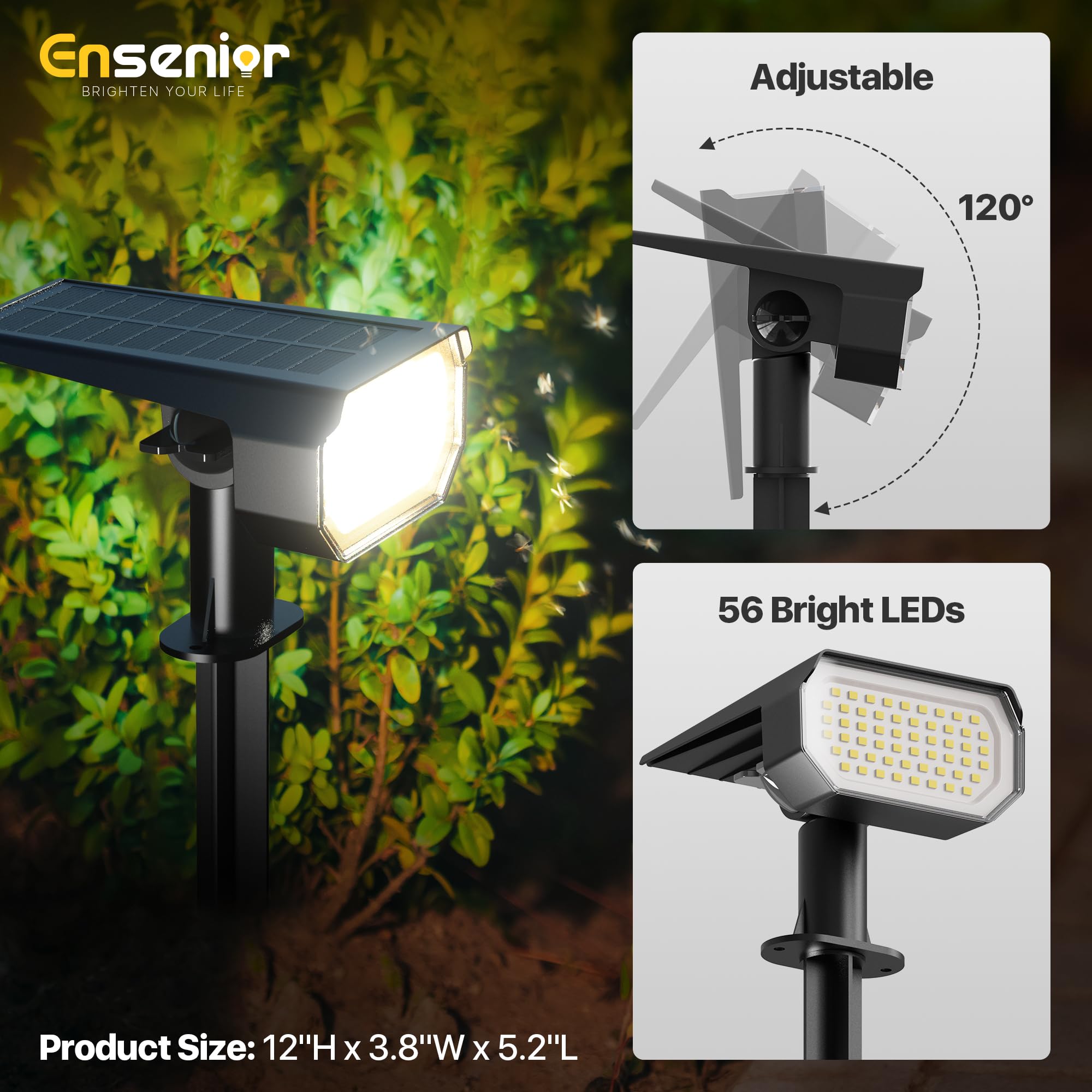 Ensenior ground stake installation enables quick, tool-free setup.
