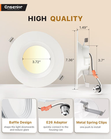 Ensenior high-CRI 80 downlight reveals true colors in spaces.