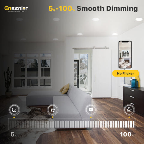 Ensenior IC-rated LED downlight safe for insulated ceilings.