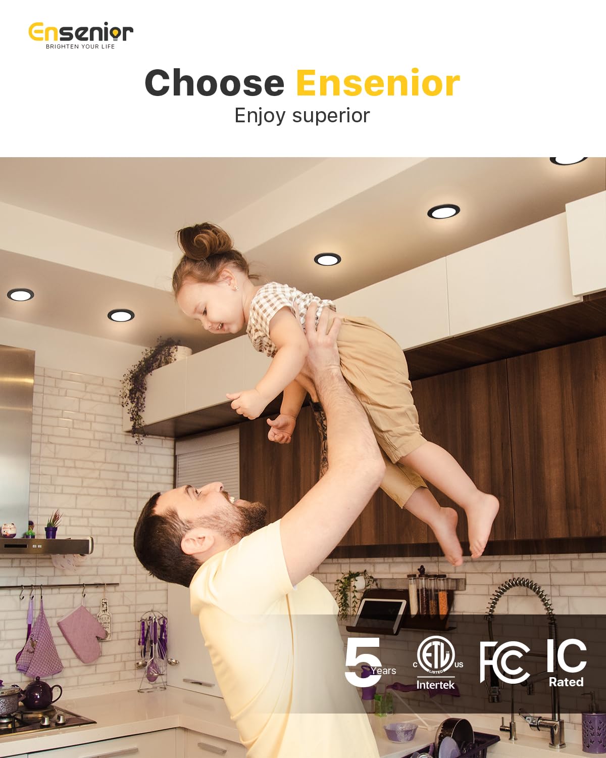 Ensenior installation guide for easy canless downlight mounting with clips