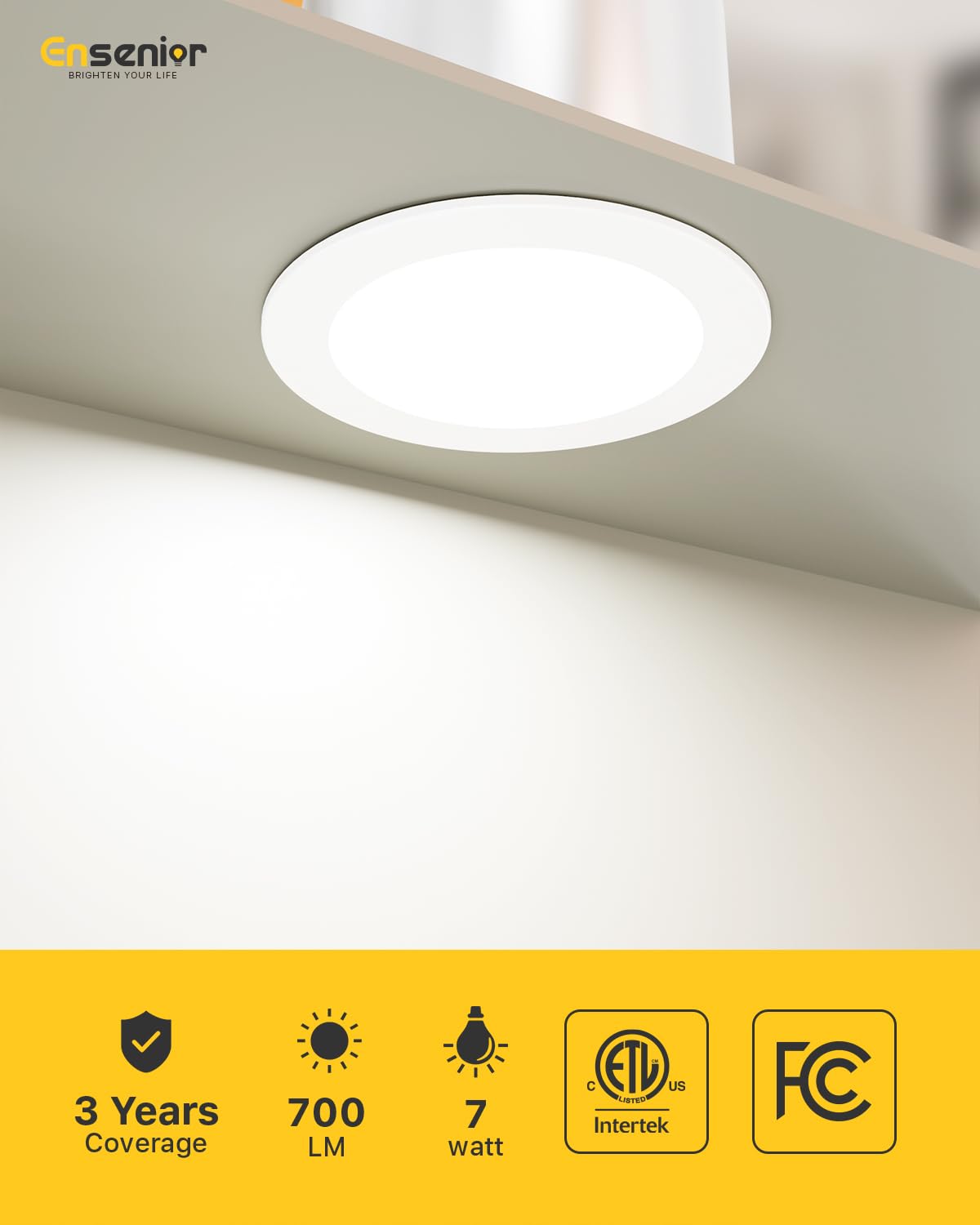 Ensenior LED can light dimmable range shows seamless brightness control for any room.