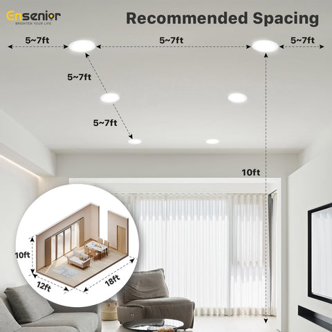 Ensenior 50k-hour life downlight for long-lasting performance.