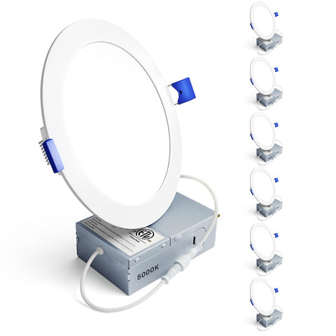 Ensenior 6-inch recessed light showing dimmable brightness for living room or kitchen tasks.