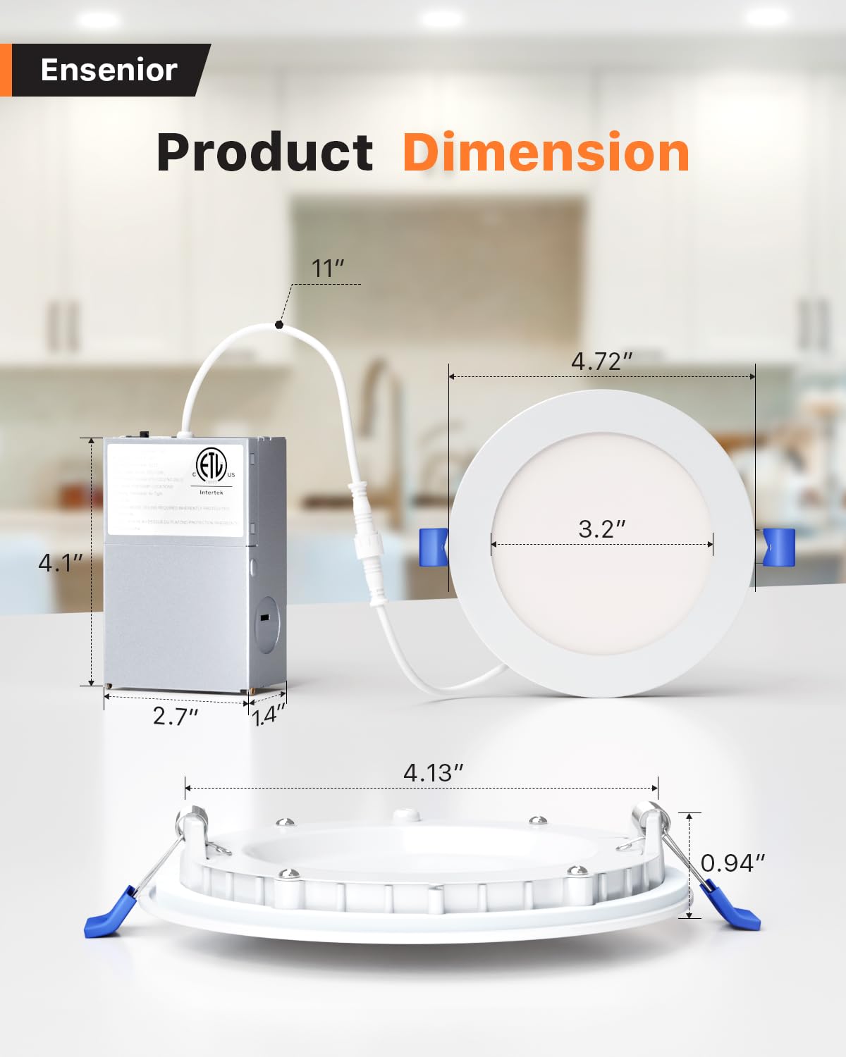 Ensenior dimmable recessed light with 5–100% range