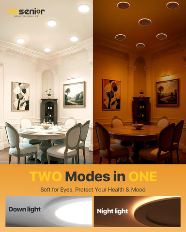 Ensenior night light amber glow enhances nighttime visibility without glare.