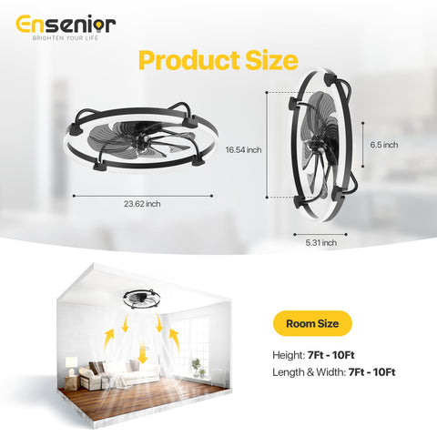 Ensenior reversible blades for summer and winter airflow
