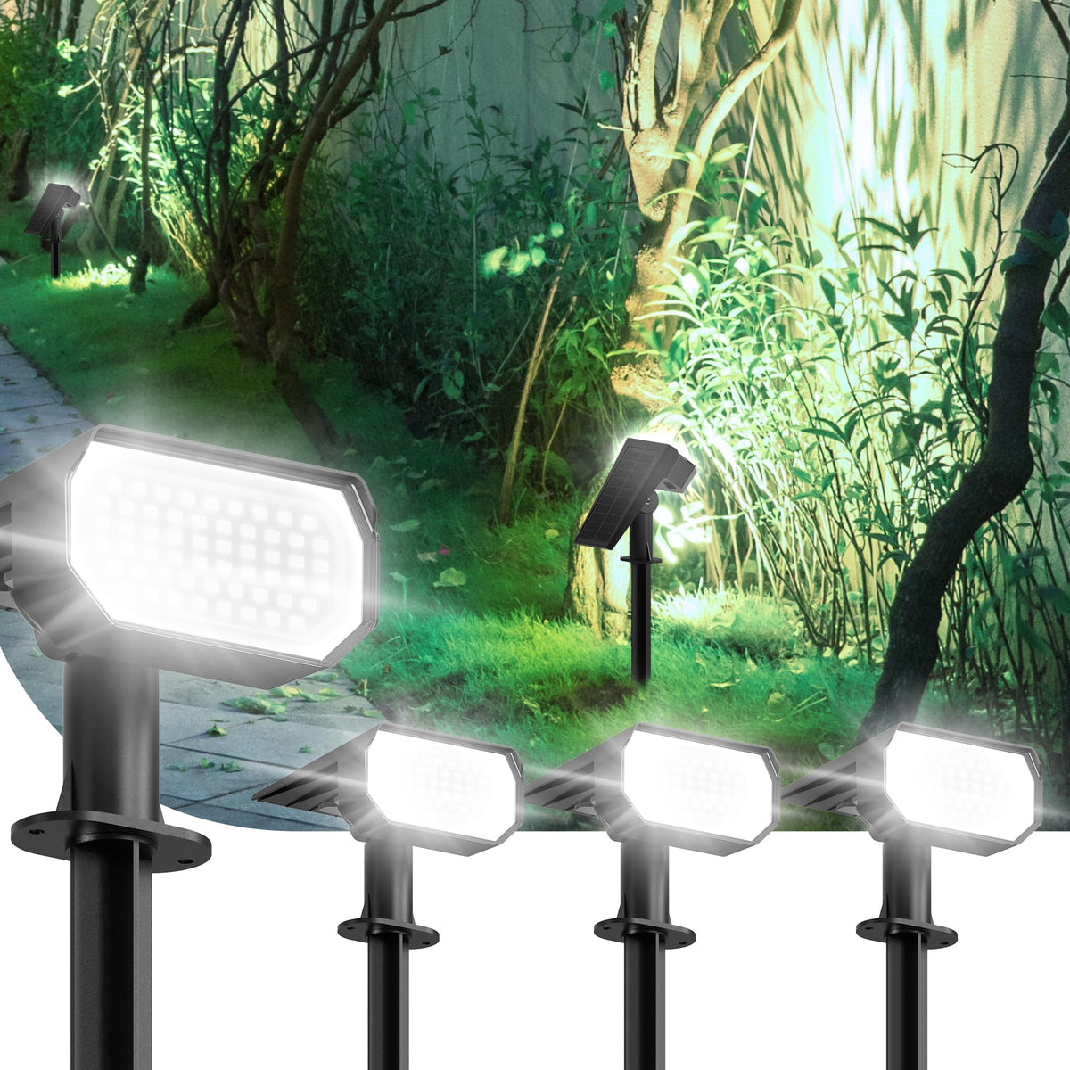 Ensenior solar spotlight 56 LEDs for vibrant outdoor illumination.