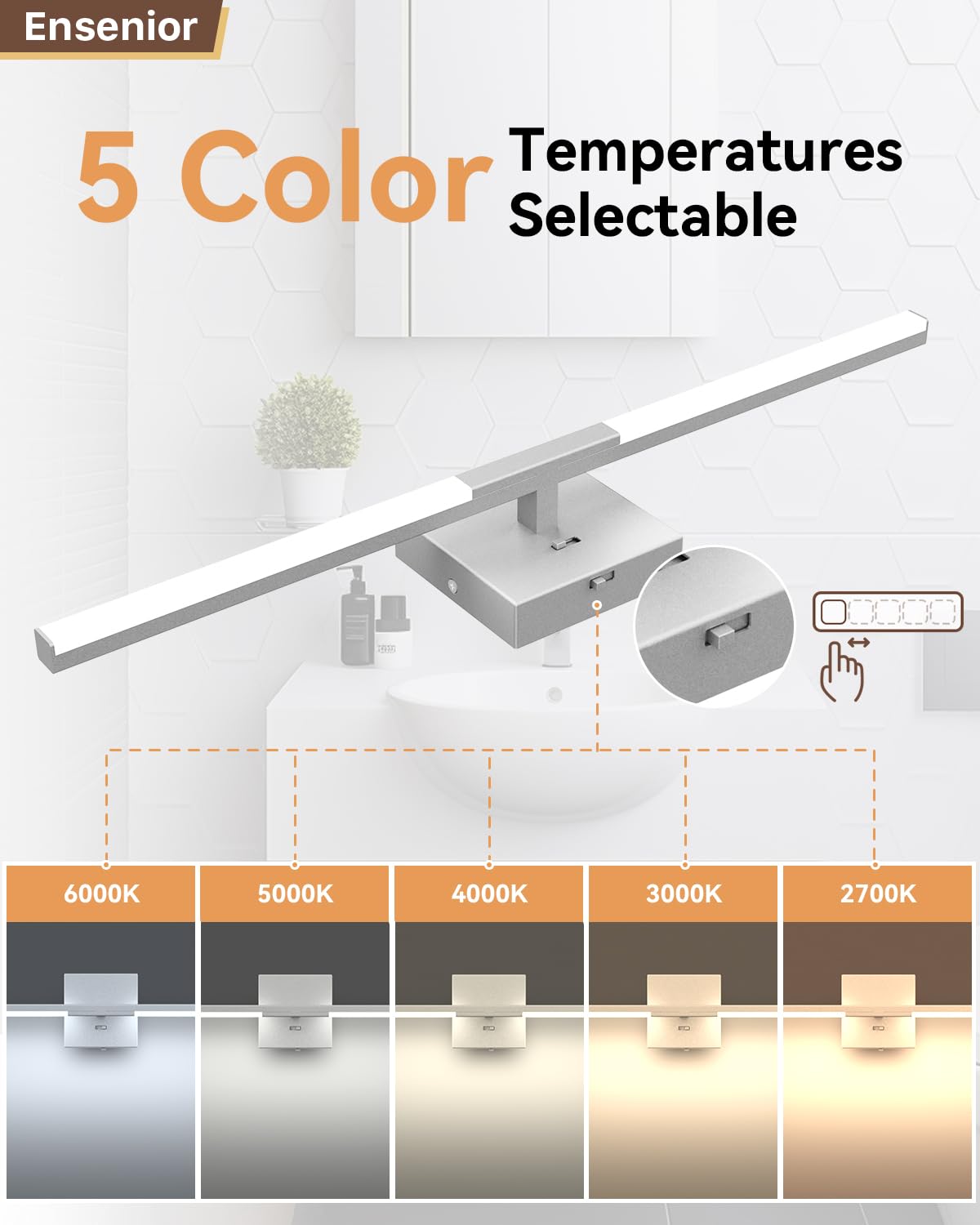 Ensenior rotatable tube directs light exactly where needed.
