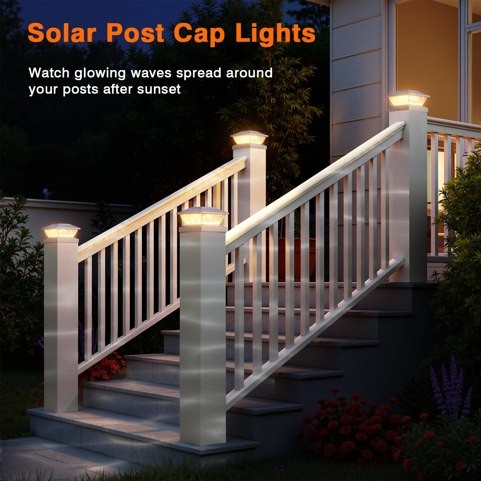 ENSLI solar post cap light garden illumination for fences and decks