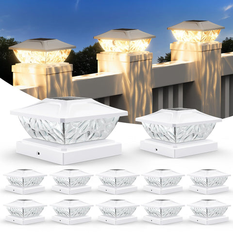 ENSLI solar post cap light with two-color mode for versatile outdoor lighting