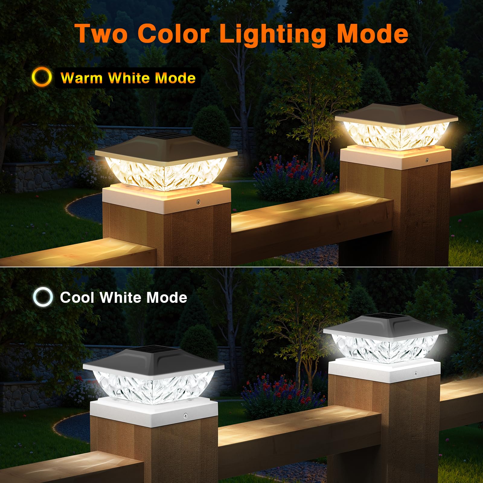 ENSLI solar post cap light two-modes highlight versatile cool and warm illumination