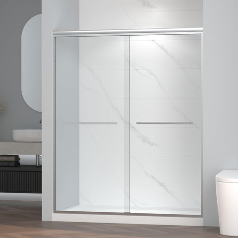 ENSO SENKA bypass door glass SGCC safety tempered glass close-up.