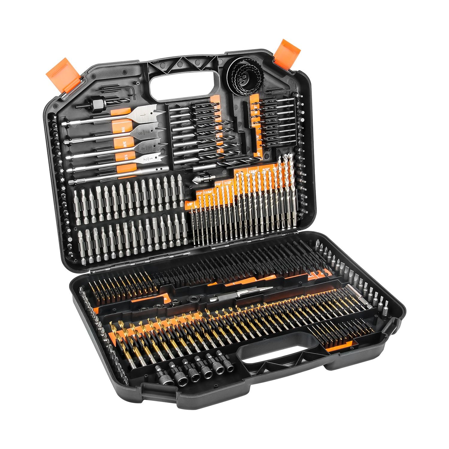 EnerTwist drill bits set in carry case for easy transport and organization