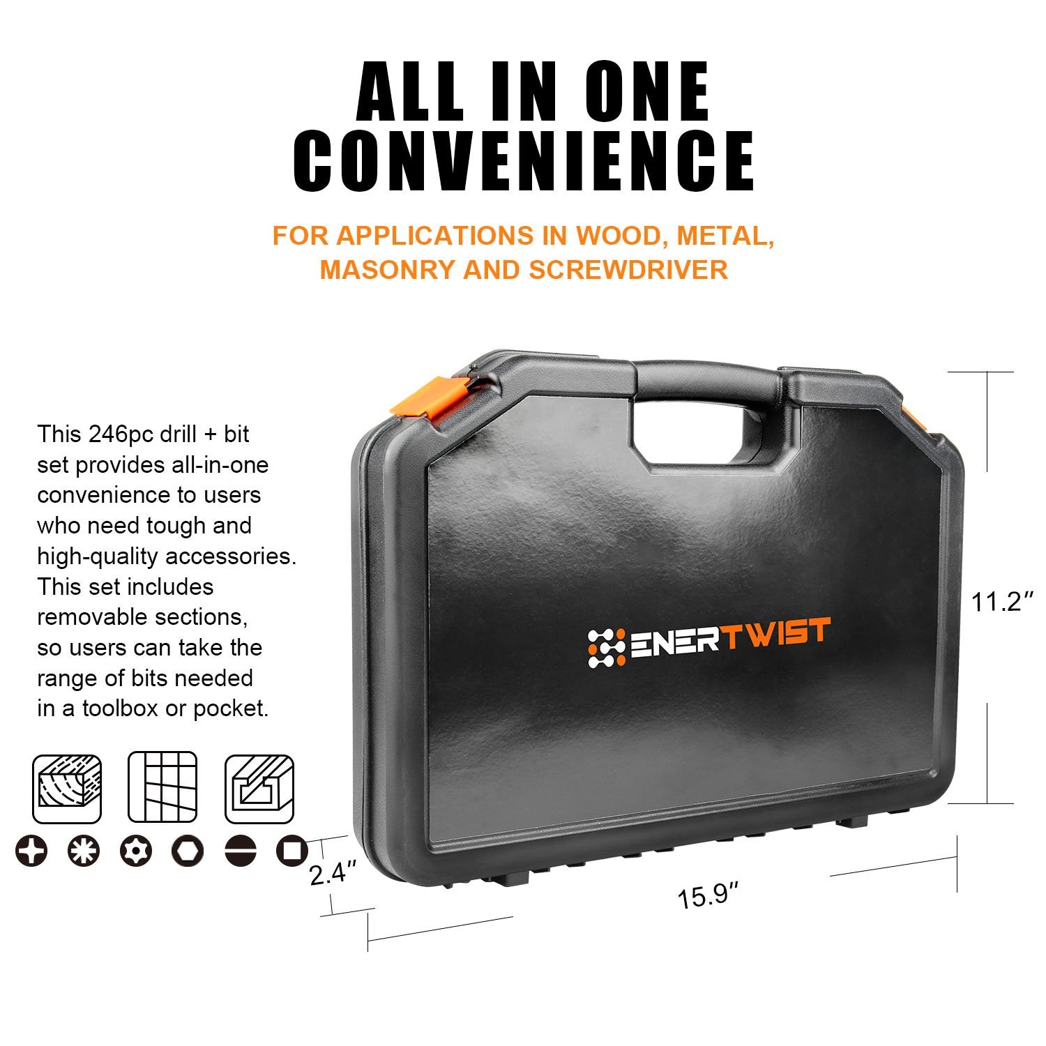 EnerTwist wood drill bits ideal for precise woodworking projects