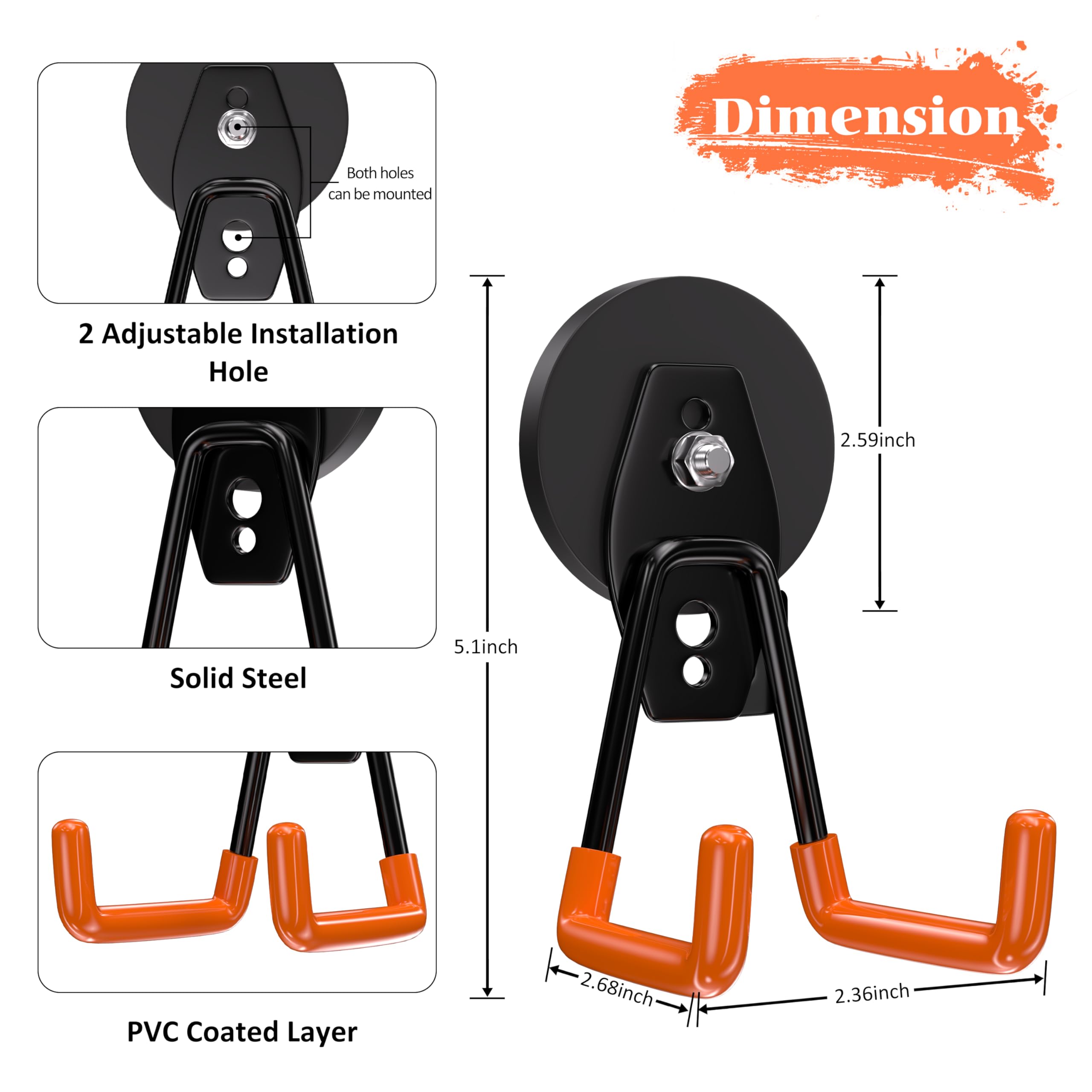 ENUODA magnetic hook on steel surface securely holds ladders.