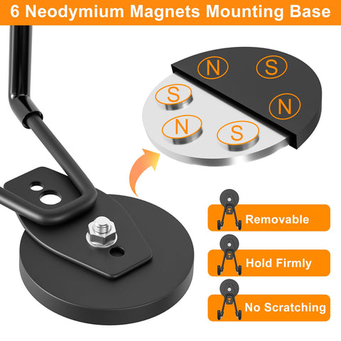 ENUODA magnetic tool holder keeps drills and brooms neatly accessible.