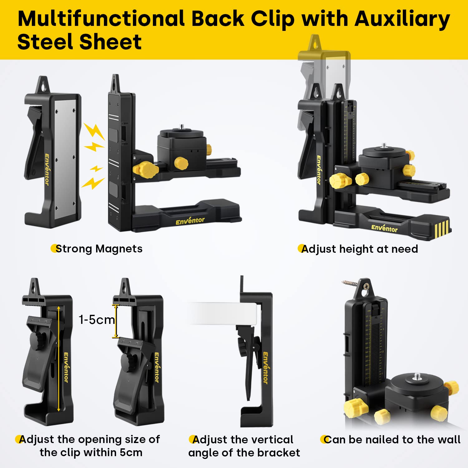 Enventor 360-degree adjustable pivot in action for flexible alignment.