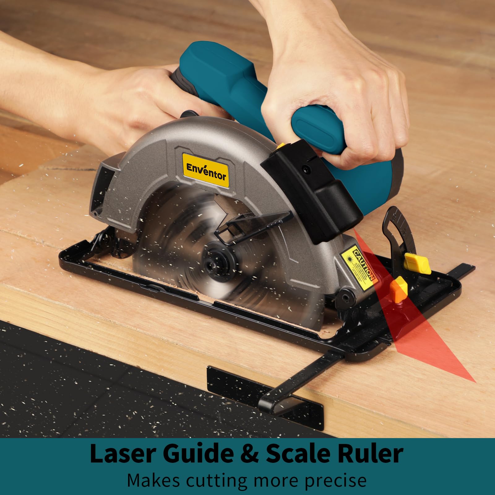 Enventor circular saw depth and bevel adjustability for bevel cuts