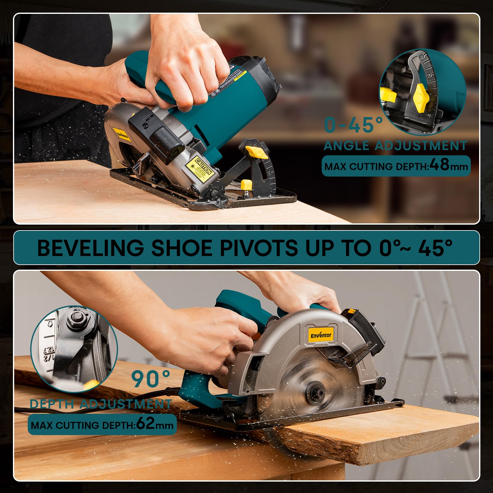 Enventor circular saw laser guide ensures accurate lines