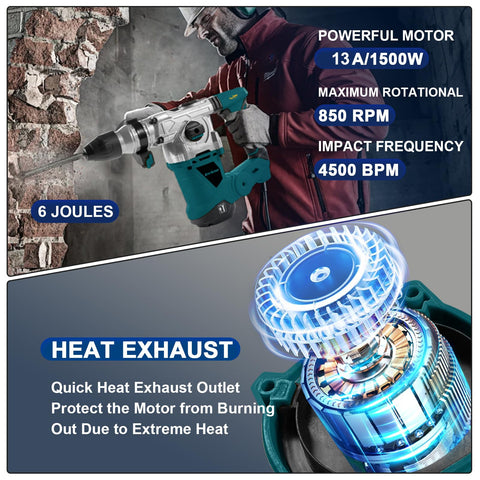 Enventor safety clutch protects wrist during high-torque brick chiseling