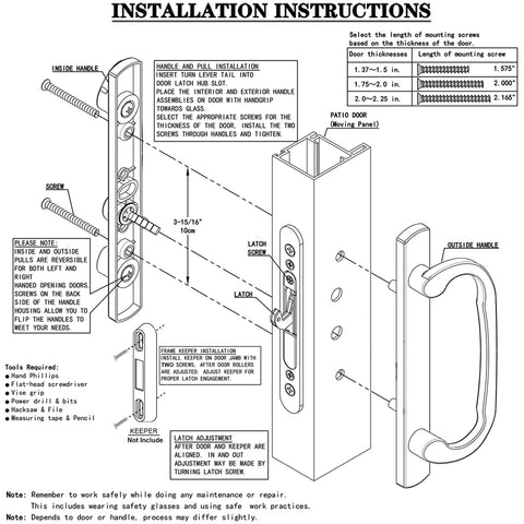 Eockatoo fits doors 1-3/8 to 2-1/4 inches thick