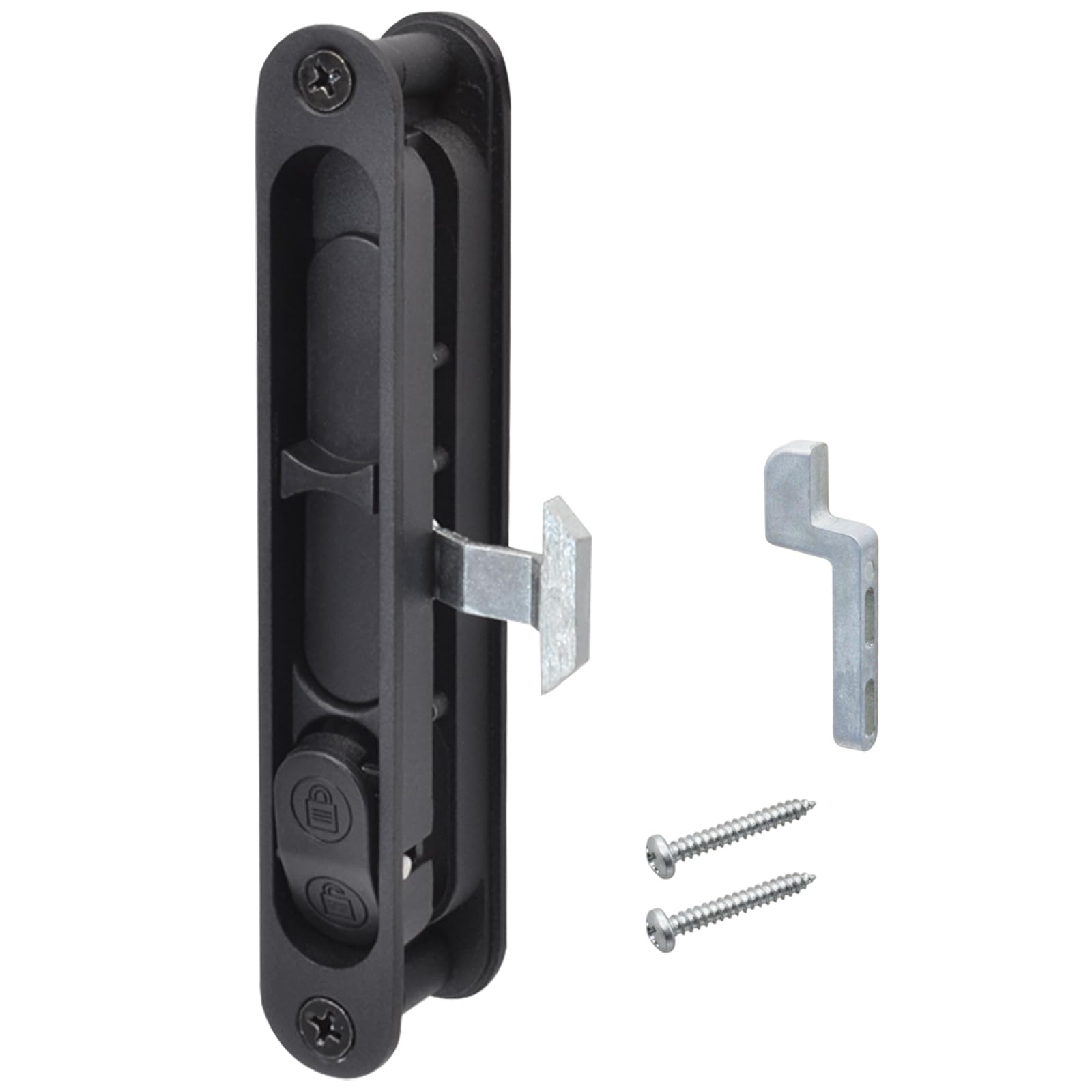 Eockatoo sliding screen door handle with latch, front view for easy replacement.