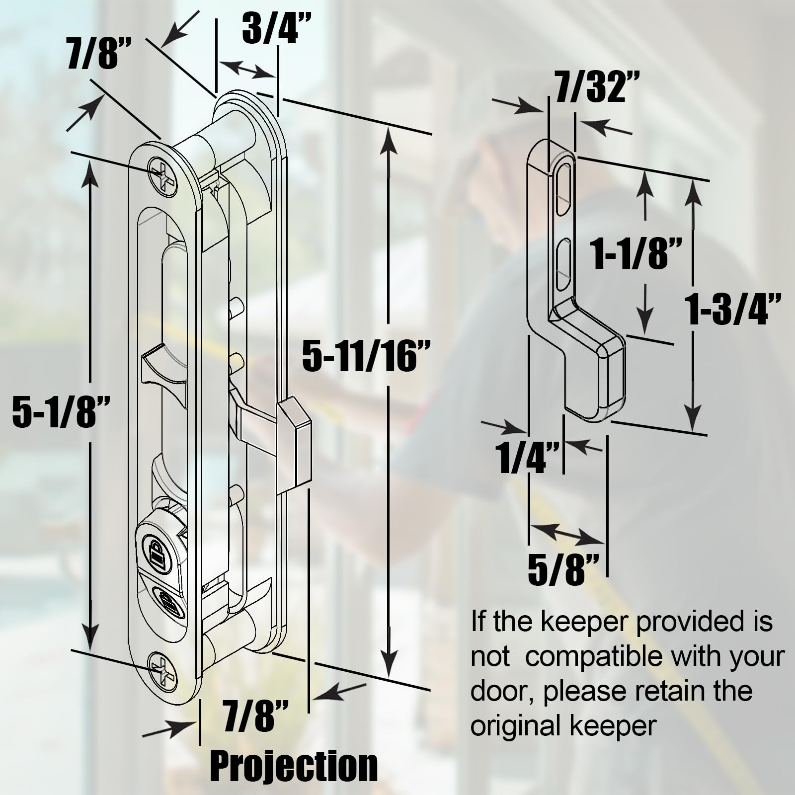 Eockatoo sliding screen door keeper included for secure closure.