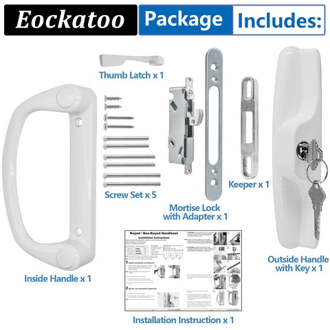 Eockatoo white door handle set complements modern patio doors