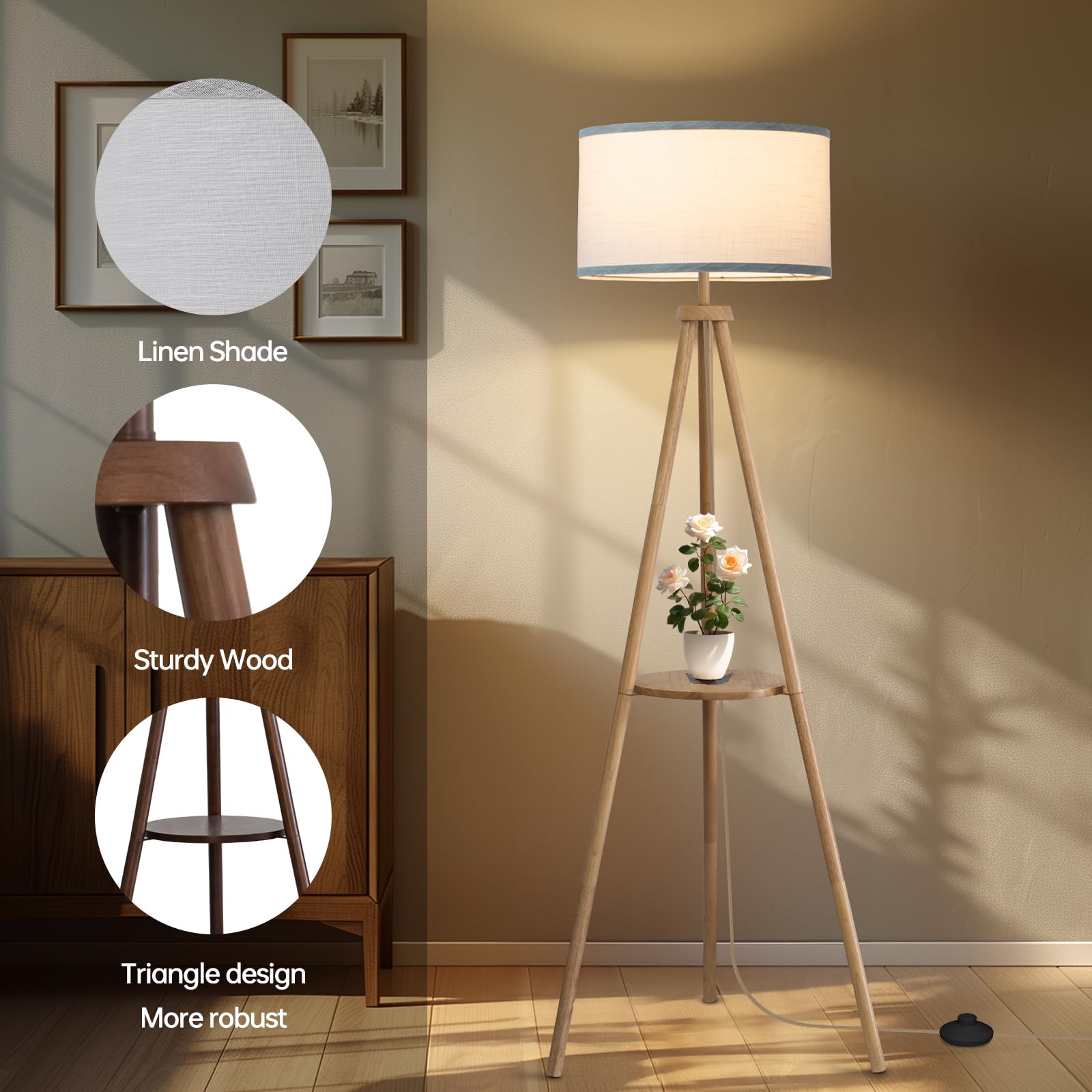 EOEYYOYB floor lamp foot switch enables quick on/off during tasks.