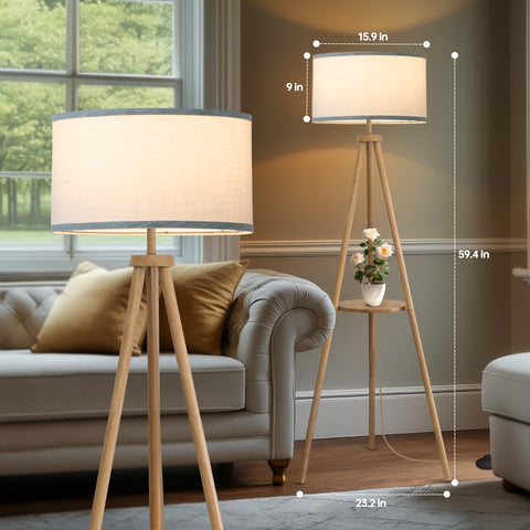 EOEYYOYB floor lamp with white drum shade provides soft, diffused light for reading.