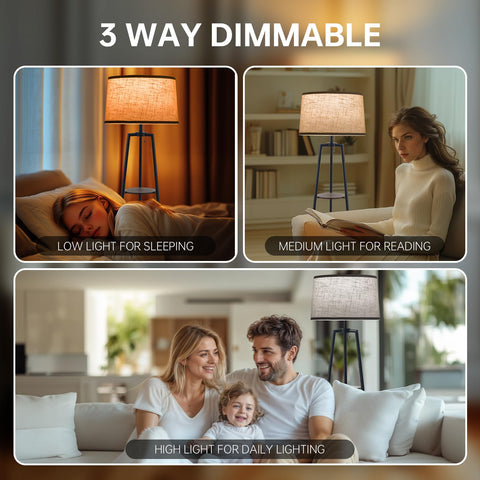 EOEYYOYB walnut wood tripod base provides stable support for living room.