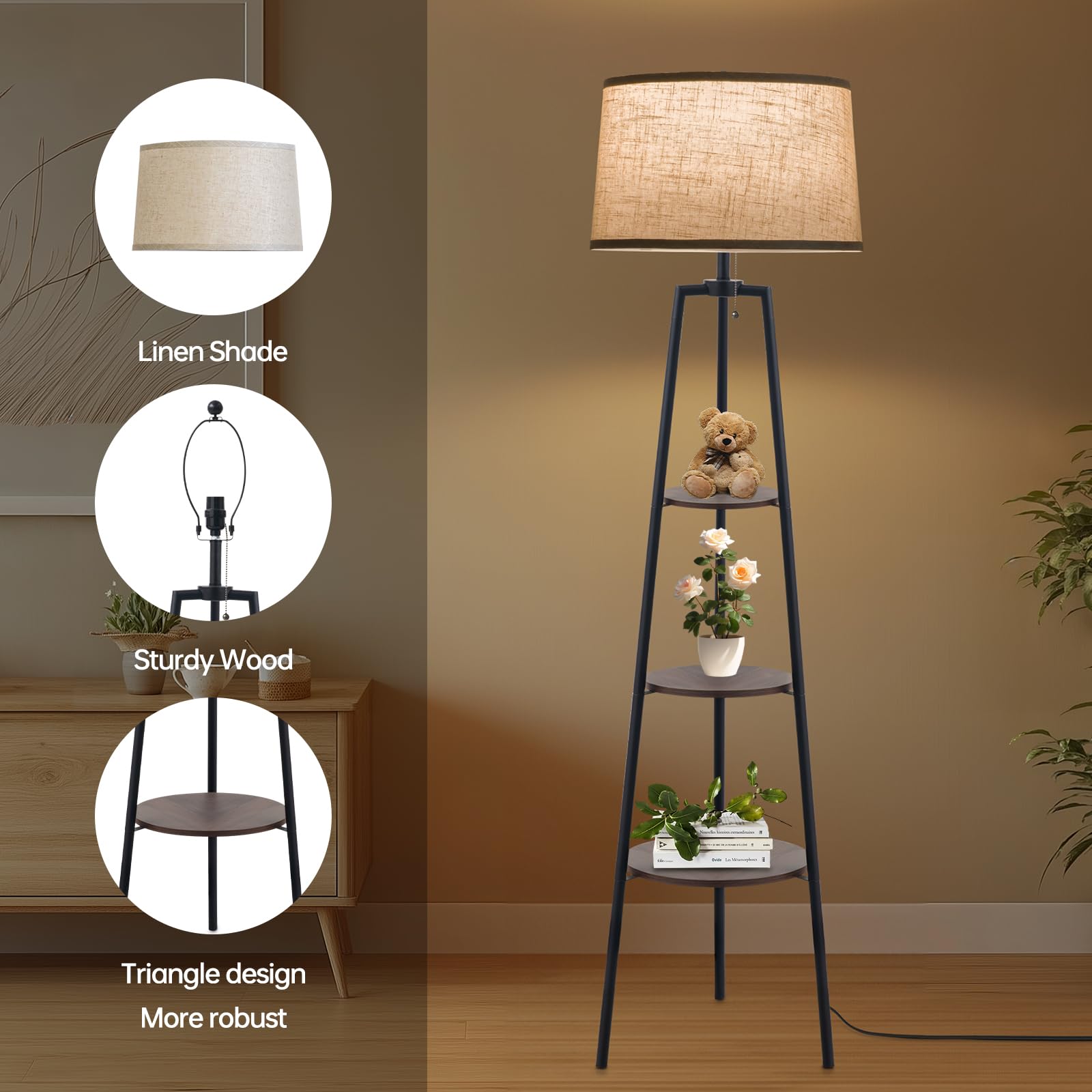 EOEYYOYB white drum shade softens light for cozy reading corners.