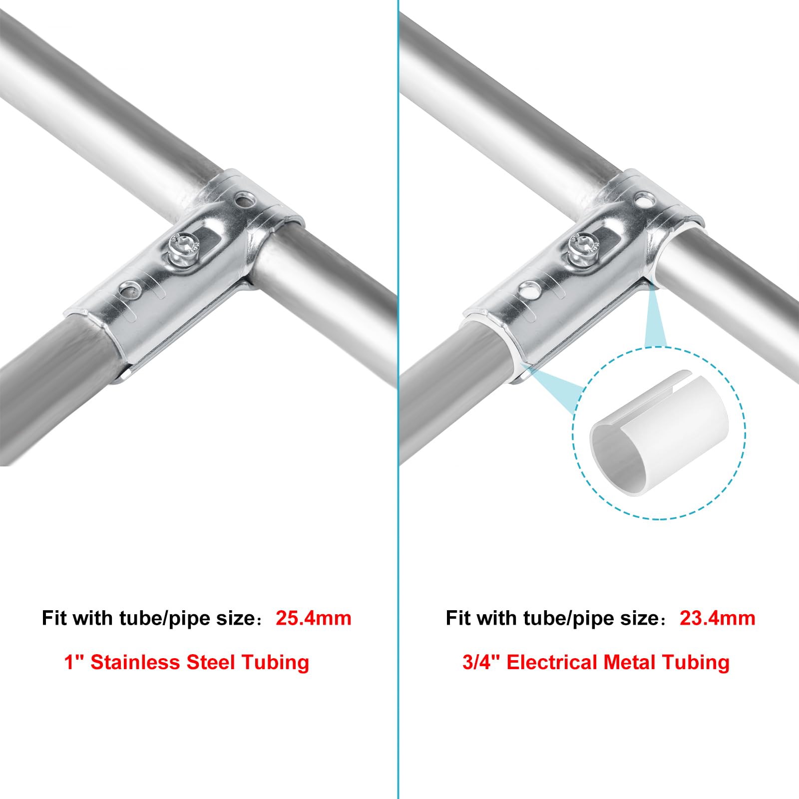 eoere twenty-sets t-pipe-connector ready for fast installations with included hardware