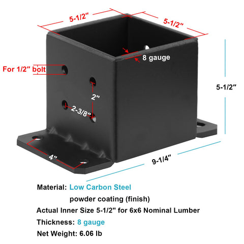 eoere 8-gauge post bracket assembly providing strong support for outdoor structures