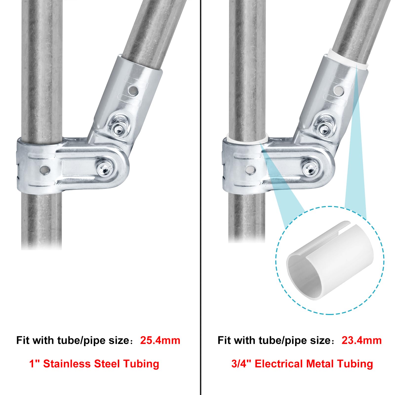 eoere clamp assembly showing adjustable fit and secure grip on tubing