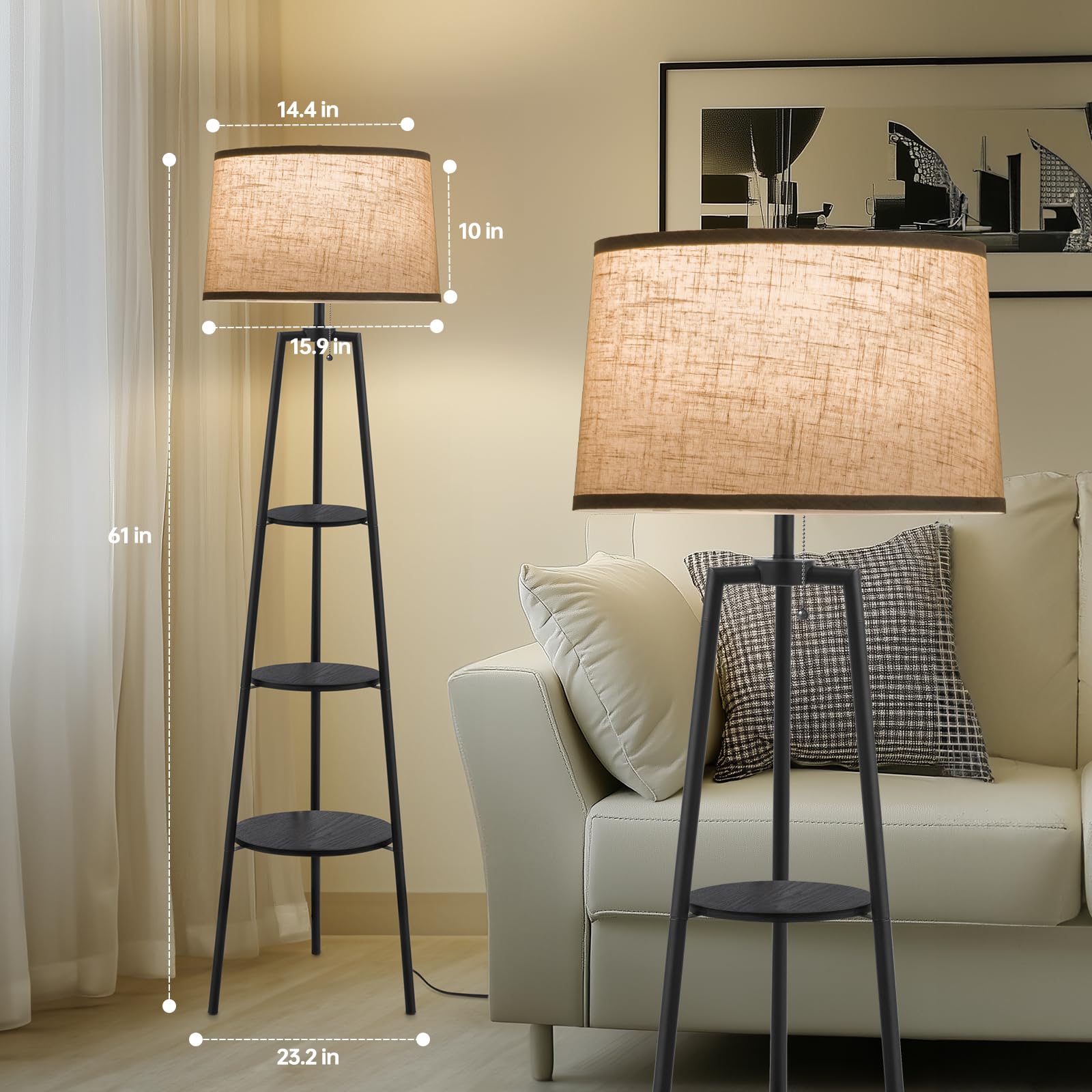 EOEYYOYB shelf-side table keeps a phone or cup within reach.