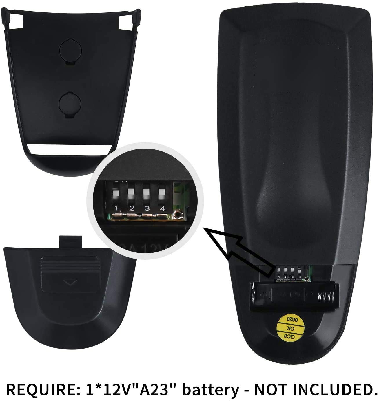 Eogifee UC7083T closeup of buttons showing 3-speed control and on/off lighting