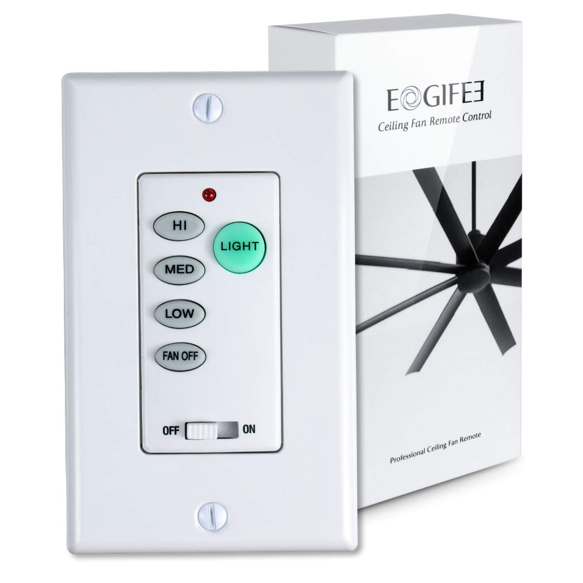 Eogifee UC9050T wall control front view showing three-speed fan control for easy climate management