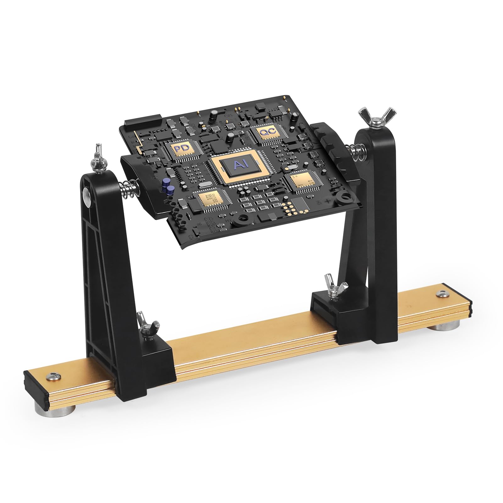 EOOKU circuit board holder with 360° rotation for precise soldering adjustments.