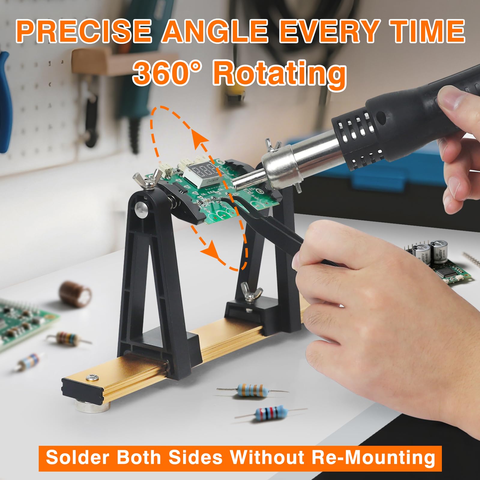 EOOKU magnetic base secures the PCB during delicate repairs.