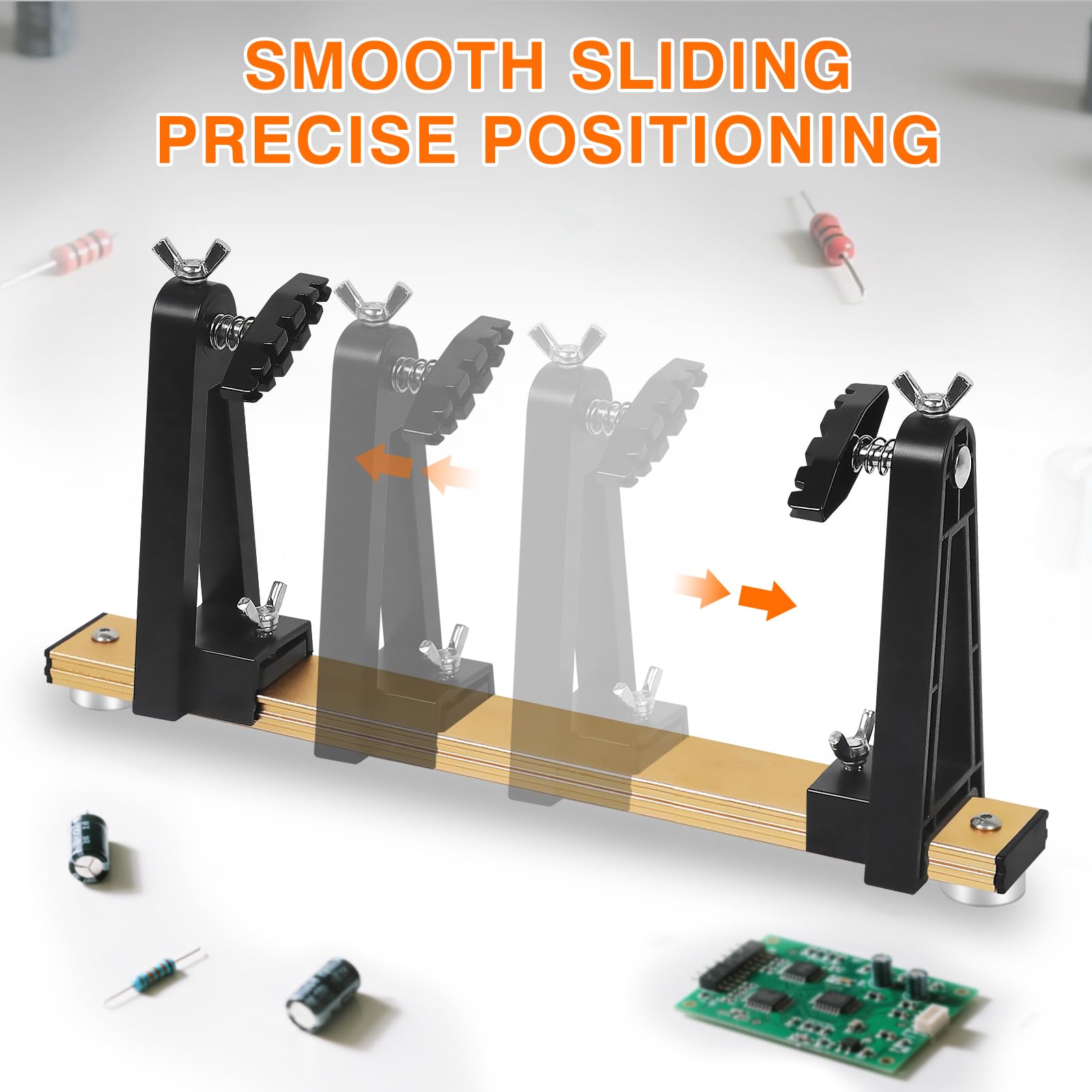 Universal fit adapts to different PCB sizes for versatility.